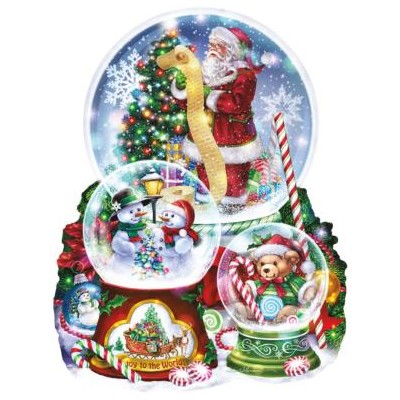 SUN96063 3 SNOW GLOBES, shape, 19x