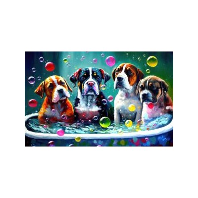 SUN27052 DOGS AND BUBBLES, 1000, 25