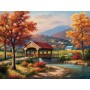 SUN36610 COVERED BRIDEGE IN FALL, 500
