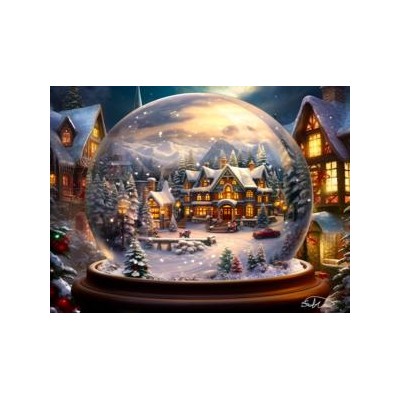 SUN61834 SNOW GLOBE TOWN, 1000, 24