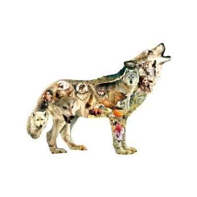 SUN96049 NATIVE AMERICAN WOLF, shape, 19