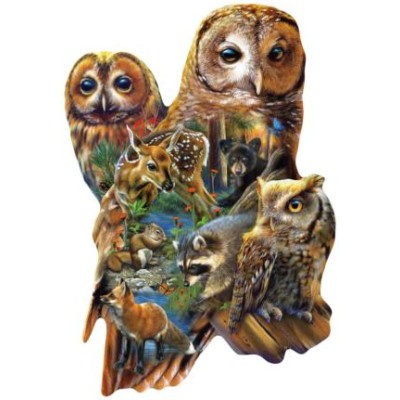 SUN97055 FOREST OWLS, shape 22