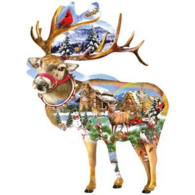 SUN97295 REINDEER TRAINING, shape, 17x