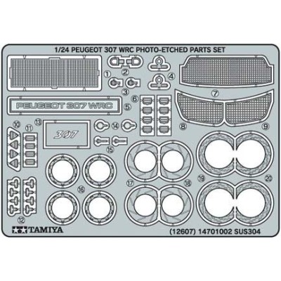 TAM12607 PEUGOT 307 WRC PHOTO-ETCH.PARTS SET1/24*
