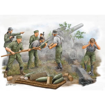 TRU00425 GERM.FIELD HOWITZER GUN CREW FIG.SET1/35