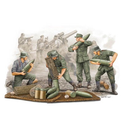 TRU00426 GERM.FIELD HOWITZER GUN CREW FIG.SET1/35
