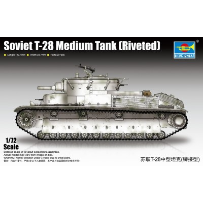 TRU07151 SOVIET T-28 MEDIUM TANK (RIVETED) 1/72
