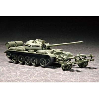 TRU07283 RUSS.T-55 TANK W/KMT-5 MINE ROLLER 1/72