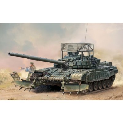TRU09609 RUSSIAN T-72B1 w KTM-6 & GRATING ARMOR 1/35