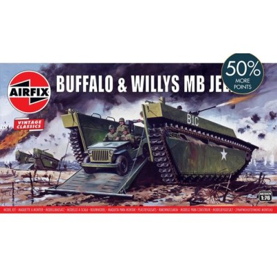 AIR02302V BUFFALO AMPHIBIAN LVT & JEEP 1/76