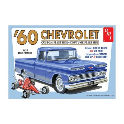 AMT1063 60 CHEVY FLEETSIDE PICKUP w go kart 1/25