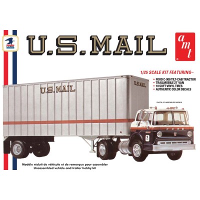 AMT1326 FORD C600 US MAIL TRUCK w USPS trailer 1/25 *