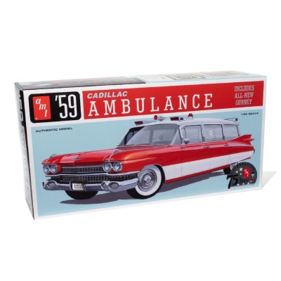 AMT1395 59 CADILLAC AMBULANCE w gurney 1/25