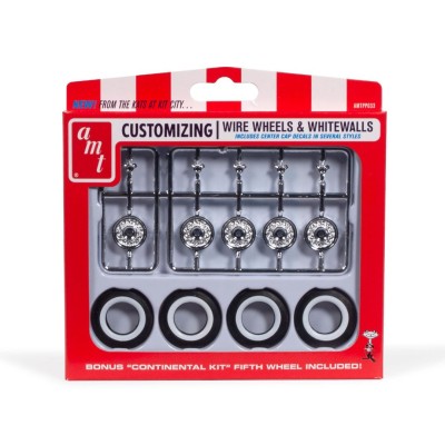 AMTPP033 KH WIRE WHEELS & TIRES PARTS PACK 1/25