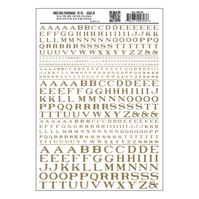 WS703 ROMAN RR GOLD MODEL GRAPHICS 1/16"-5/16"