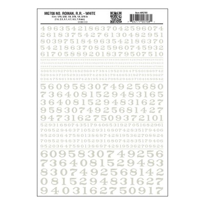 WS708 NO.ROMAN RR WHITE MOD.GRAPH.1/16"-5/16"