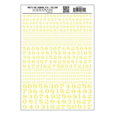 WS711 NO.ROMAN RR YELLOW MOD.GRAPH.1/16-5/16"