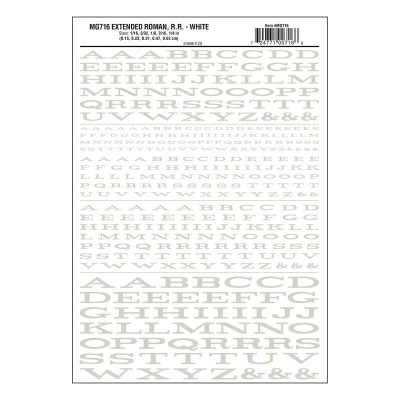 WS716 EXT.ROMAN RR WHITE MOD.GRAPH.1/16"-1/4"