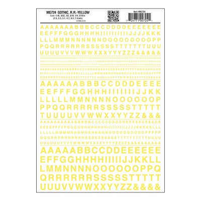 WS724 GOTHIC RR YELLOW MOD.GRAPH.1/16"-5/16"