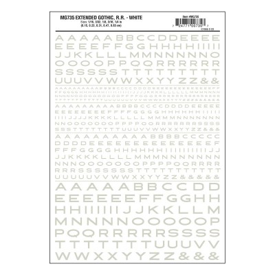 WS735 EXT.ROMAN RR WHITE MOD.GRAPH.1/16"-1/4"