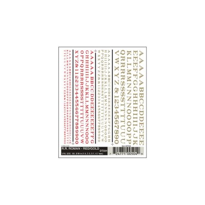 WS504 R.R.ROMAN RED/GOLD DRY TRANS.DECALS