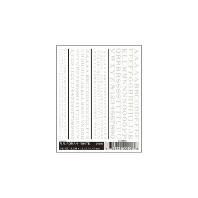 WS506 R.R.ROMAN WHITE DRY TRANSFER DECALS