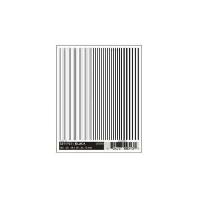 WS513 STRIPES BLACK DRY TRANSFER DECALS