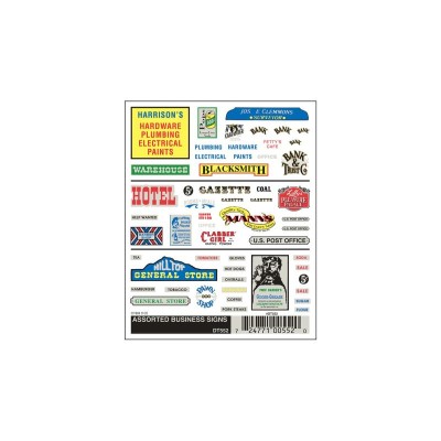 WS552 ASST.BUSINESS SIGNS DRY TRANSFER DECALS