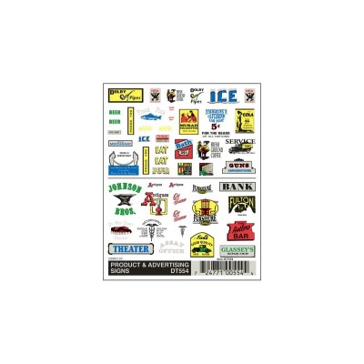 WS554 PRODUCT & ADVERT.SIGNS DRY TRANS.DECALS