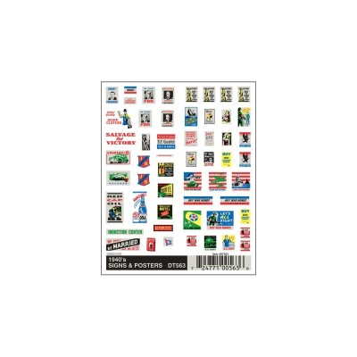 'WS563 1940''S SIGNS&POSTERS DRY TRANS.DECALS'