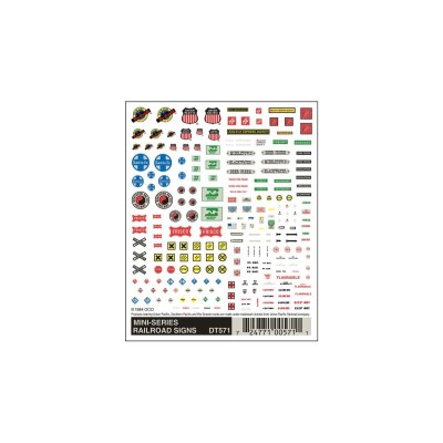 WS571 RAILROAD SIGNS MINI SER.DRY TRANSFER DEC