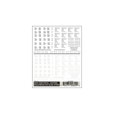 WS602 BOX CAR DATA-GOTHIC BL/WHITE DRY TR.DEC.
