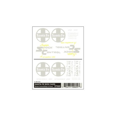 WS605 SANTA FE BOX CARS DRY TRANSFER DECALSWS