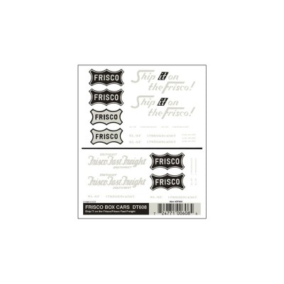 WS608 FRISCO BOX CARS DRY TRANSFER LABELS