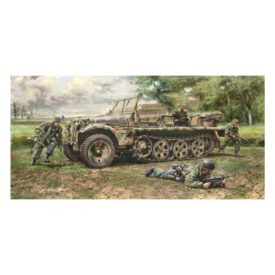 ITA6561 SD.KFZ.10 DEMAG D7 w German paratroopers 1/35
