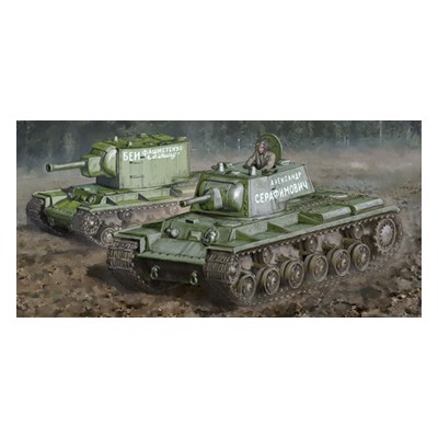 ITA15763 KV1/KV2 TANK WITH DRIVER 1/56