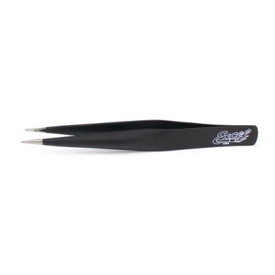 EXE30422 HOLLOW HANDLE TWEEZERS,black 4.5"