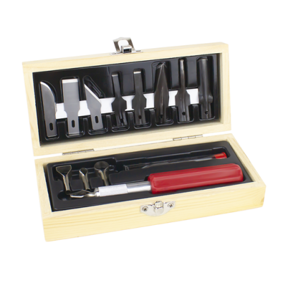 EXE44384 WOOD SET w 1 knife /14 blades