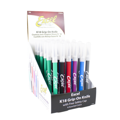 EXE77K18 K18 SOFT GRIP KNIFE 36 pc display