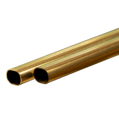 KSE5094 SMALL BRASS OVAL TUBE (2pc) *3