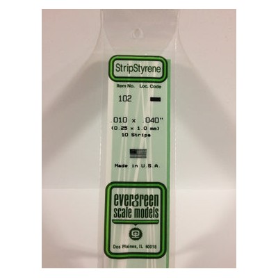 EVG102 .010 X .040 STRIPS 10/pk *5