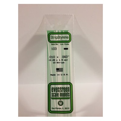 EVG103 .010 X .060 STRIPS 10/pk *5