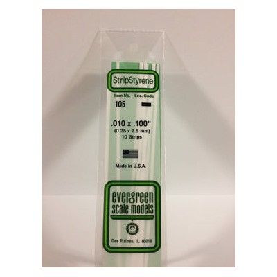 EVG105 .010 X .100 STRIPS 10/pk *5