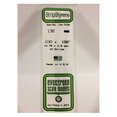 EVG138 .030 x .188 STRIPS 10/pk *5