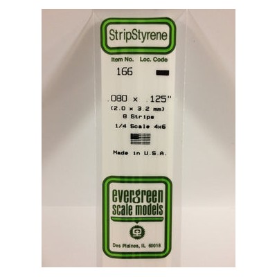 EVG166 .080 x .125 STRIPS 8/pk *5
