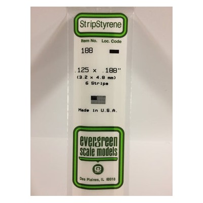 EVG188 .125 x .188 STRIPS 6/pk *5