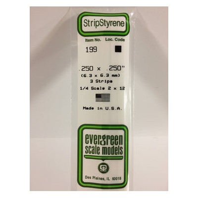 EVG199 .250 x .250 STRIPS 3/pk *5