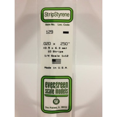 EVG129 .020 x .250 STRIPS 10/pk *5