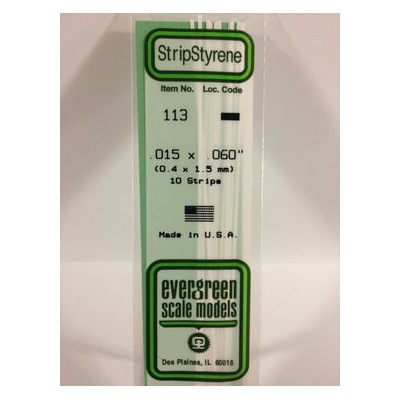 EVG113 .015 X .060 STRIPS 10/pk *5