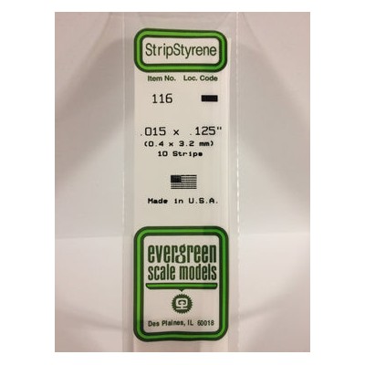 EVG116 .015 X .125 STRIPS 10/pk *5
